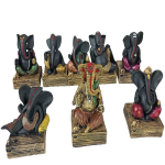 Set of 8 Exquisite Ganesha Idols - Embrace Divine Blessings