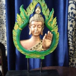 Tranquil Buddha Face with Stand- Serenity for Your Home Decor
