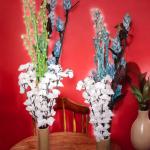 Handmade Flowers with Bamboo Vase set of 2 – Elegant Home Decor for Every Space