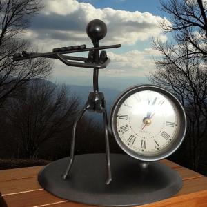 Elegant Decorative Musical Metal Stand with Clock - Timeless Home Decor
