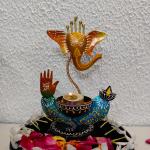 Mini Ganesha Tealight Holder Set of 5 – Auspicious Décor with Divine Light