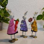 Iron Cute Female Baby Rabbit Set of 3 – Handcrafted Adorable Decor