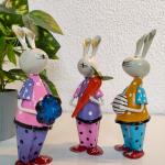 Iron Cute Baby Male Rabbit Set of 3 – Adorable Handcrafted Decor