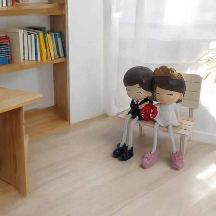 Charming Love Couple Sitting on Bench Figurine - Perfect Symbol of Romance and Togetherness