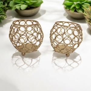 Tealight Candle Small Metal Stand Set of 2 – Elegant Home Decor Piece for a Warm, Cozy Ambiance