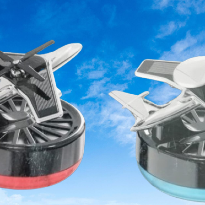 Solar-Powered Aeroplane Model Car Aroma Diffuser with Extra 10 ML Fragrance Aroma - Enjoy Freshness On-The-Go!