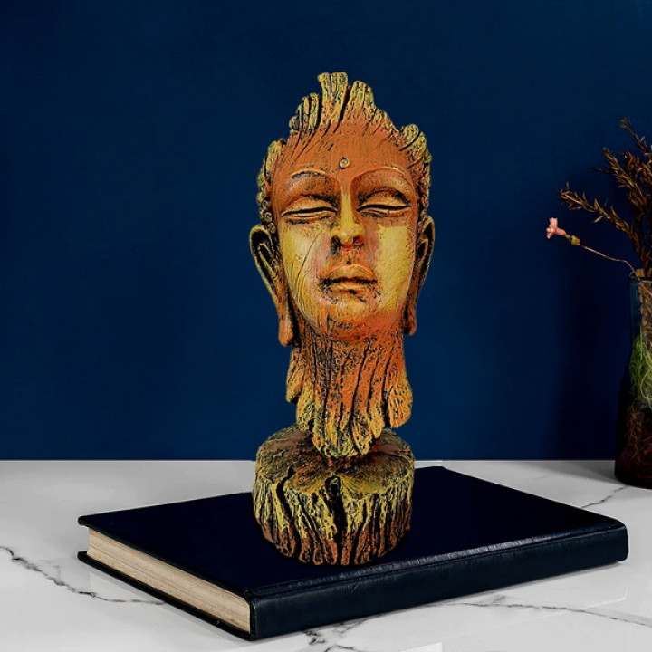 Tranquil Buddha Face Idol - Serenity for Your Home Decor