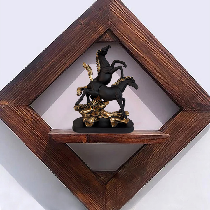 Graceful Horse Pair Idol for Elegant Home Decor