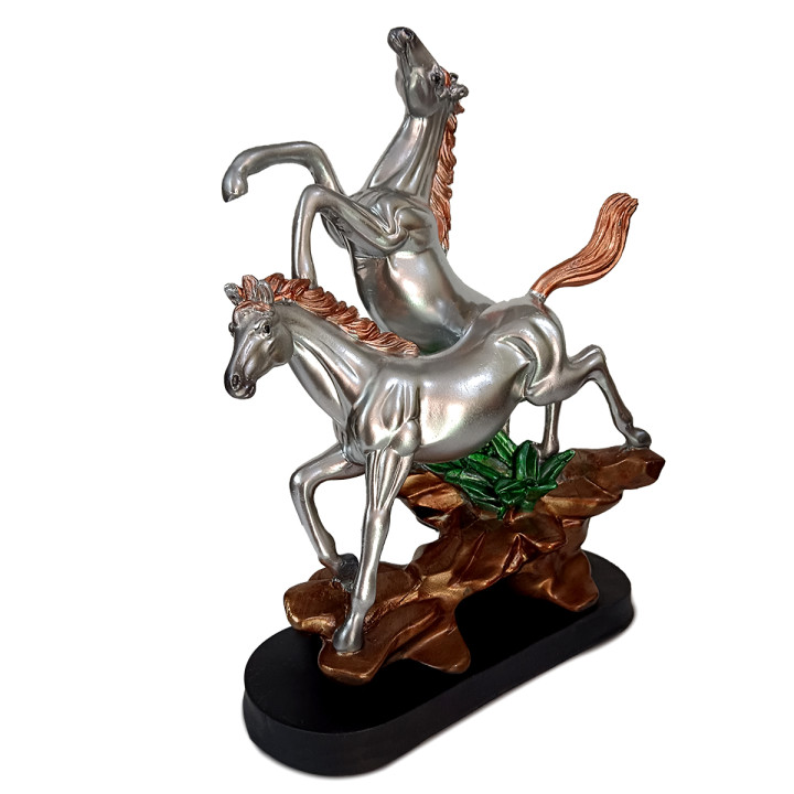 Graceful Horse Pair Idol for Elegant Home Decor