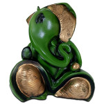 Polyresin Ganesh Showpiece Ganpati Idol Ganesha Statue Green Sliver