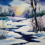 Majestic Ice Mountain Nature Painting - Captivating Beauty in Canvas
