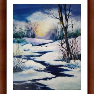 Majestic Ice Mountain Nature Painting - Captivating Beauty in Canvas