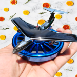 Solar-Powered Aeroplane Model Car Aroma Diffuser with Extra 10 ML Fragrance Aroma - Enjoy Freshness On-The-Go!