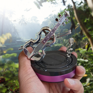 Solar-Powered Guitar Model Car Aroma Diffuser with Extra 10 ML Fragrance Aroma - Enjoy Freshness On-The-Go!