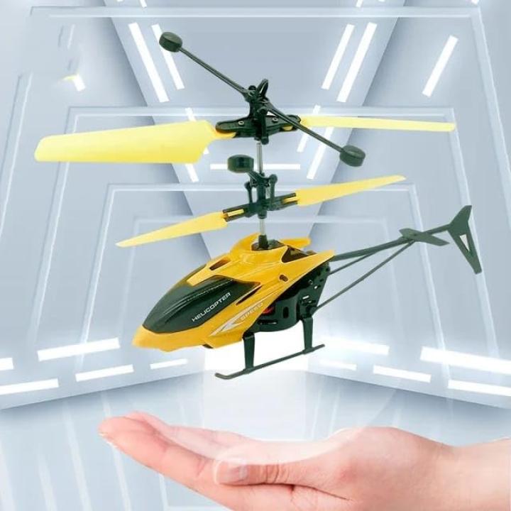Helicopter with Remote Control & Hand Sensor  with 3D Lights - Multicolor Flying Toy for Boys & Kids