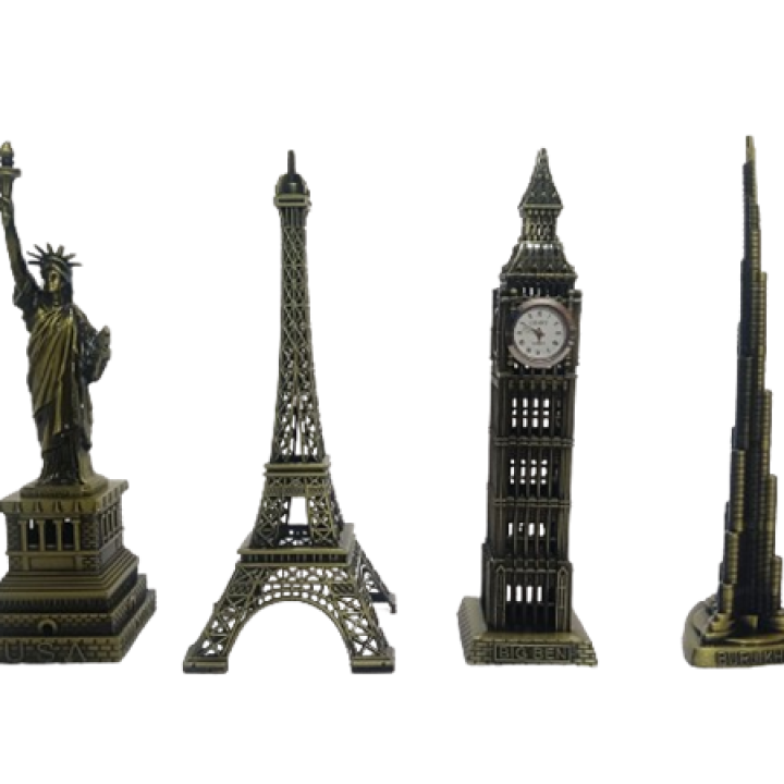 Stunning World Monument Miniature Models - Eiffel Tower, Big Ben, Burj Khalifa, Statue of Liberty