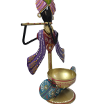 Elegant Metal Art Tealight Shree Krishna Stand - Illuminate Your Space with Divine Grace