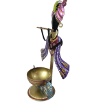 Elegant Metal Art Tealight Shree Krishna Stand - Illuminate Your Space with Divine Grace