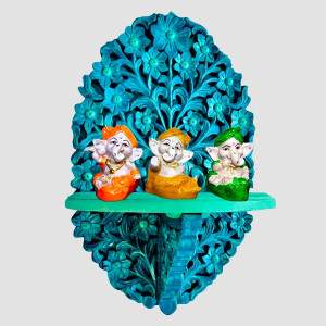 Sacred Trio Ganesha Idol Set - Blessings, Wisdom, and Prosperity