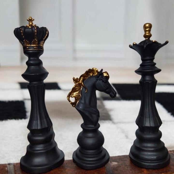 King, Queen, and Knight Chess Idols - Elegant & Strategic Home Decor for Sophisticated