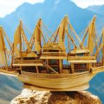 Handicraft Decorative Bamboo Ship – Elegant Home Décor Piece
