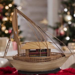 Handicraft Decorative Bamboo Ship – Elegant Home Décor Piece