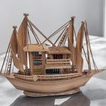 Handicraft Decorative Bamboo Ship – Elegant Home Décor Piece