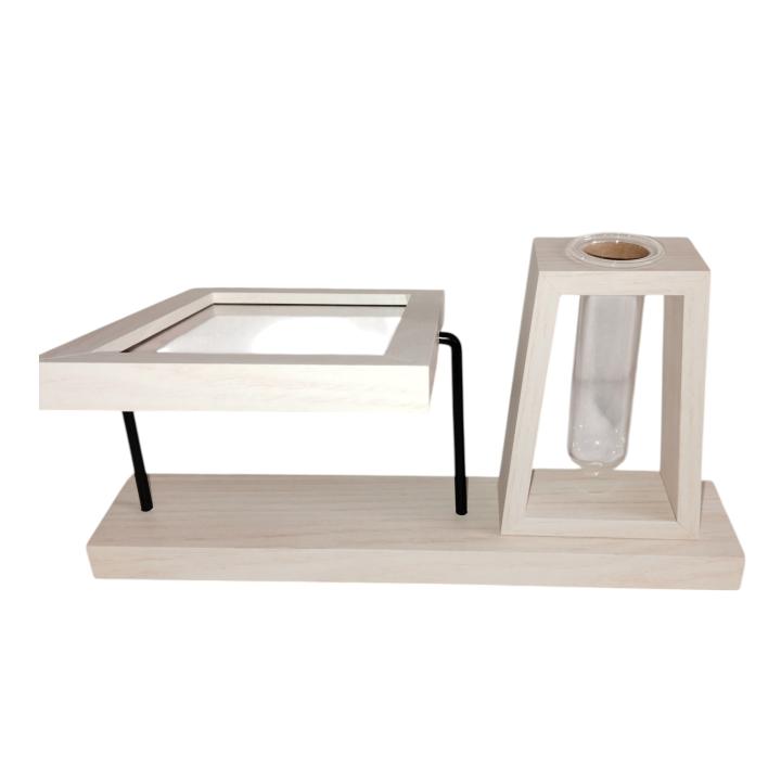 360° Revolving Dual-Side Photo Frame with Flower Stand – A Touch of Elegance & Emotion