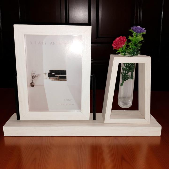 360° Revolving Dual-Side Photo Frame with Flower Stand – A Touch of Elegance & Emotion