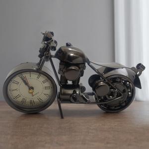Vintage Metal Bike with Clock - Unique Home Decor and Functional Timepiece