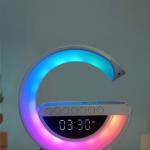 G Shape Bluetooth Speaker with Wireless Charging, FM Radio, AM Radio, and Multi-Color LED Lights - Your Ultimate Entertainment Hub