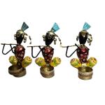 Elegant Metal Art Tealight Tribals Stand Set of 3 - Illuminate Your Space with Divine Grace