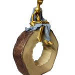 Couple Sitting on Tree Stem Bench - Romantic Home Decor for Love & Togetherness