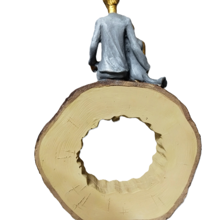 Couple Sitting on Tree Stem Bench - Romantic Home Decor for Love & Togetherness