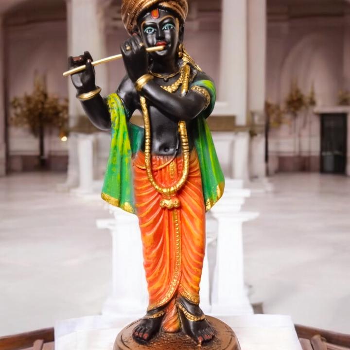Standing Krishna with Flute Idol - Divine Home Decor for Peace & Prosperity