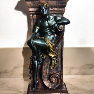 Roman Pillar Man Statue - Classical Elegance for Home, Office, or Garden Decor
