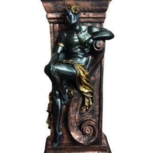 Roman Pillar Man Statue - Classical Elegance for Home, Office, or Garden Decor