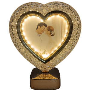 Heart Shape Photo Frame with Touch LED Light - Illuminate Your Memories