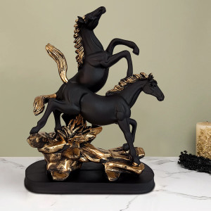 Graceful Horse Pair Idol for Elegant Home Decor
