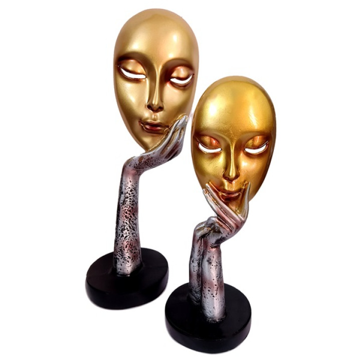 Elegant Lady Face Idol Set of 2 - Timeless Beauty for Your Home Decor