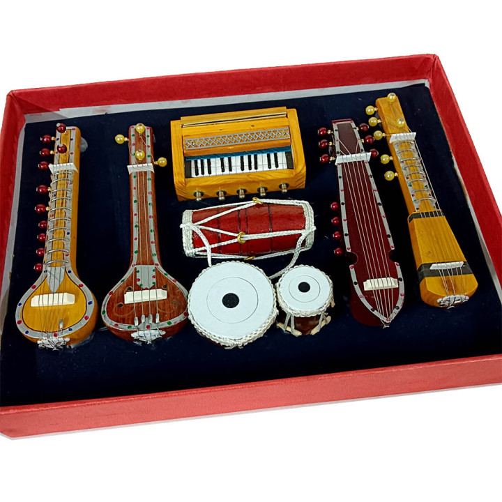 Exquisite Miniature Musical Instrument Set of 7 - Perfect Harmony for Your Decor