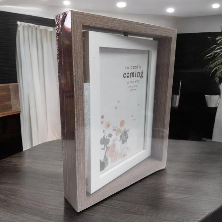 Wooden Double-Sided 360° Revolving Photo Frame – A Stylish Display for Your Memories