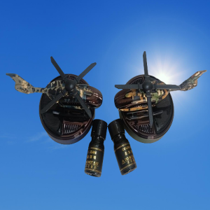 Solar-Powered Military Helicopter Model Car Aroma Diffuser with Extra 10 ML Fragrance Aroma - Enjoy Freshness On-The-Go!