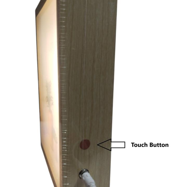 Wooden Double-Sided Photo Frame with 3-Mode Touch LED Light – A Perfect Blend of Elegance & Innovation