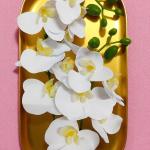 Elegant White Orchid Artificial Flower with Decorative Pot for Home Decor