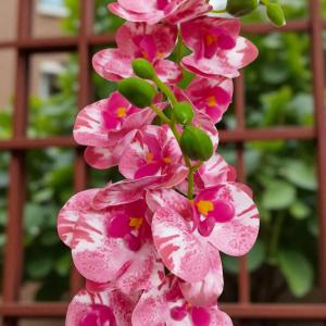 Elegant White Orchid Artificial Flower with Decorative Pot for Home Decor